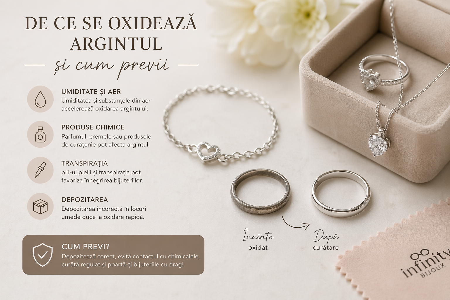 De ce se oxidează argintul și cum previi – ghid complet pentru îngrijirea bijuteriilor din argint 925