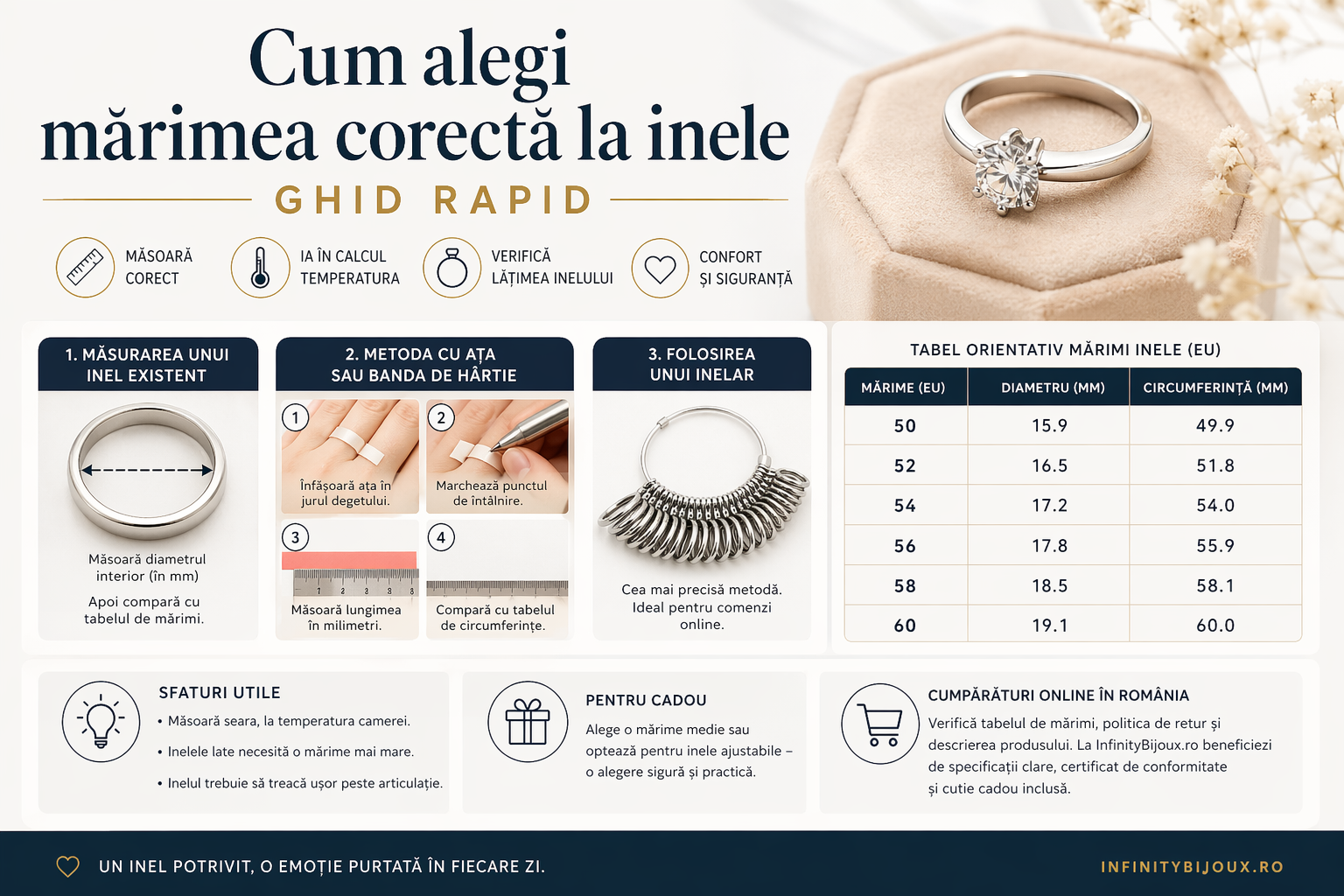 Cum alegi mărimea corectă la inele – ghid rapid