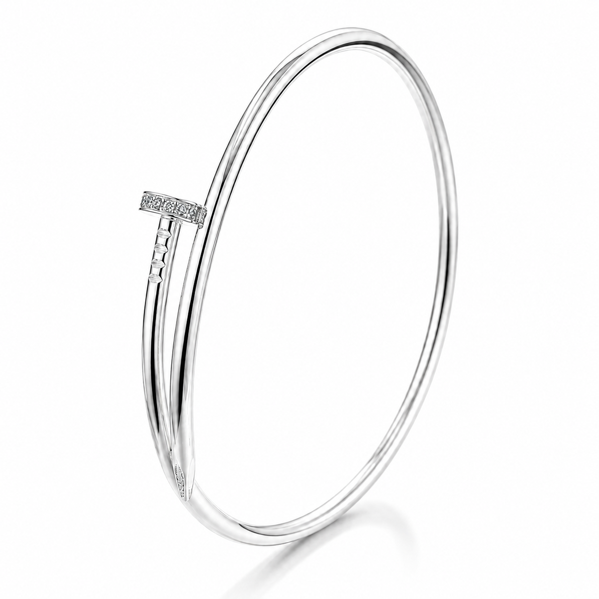 Brățară din Argint 925 „Cuiul Dorinței” cu Zirconii – 5,50 g, Grosime 2,50 mm BD458