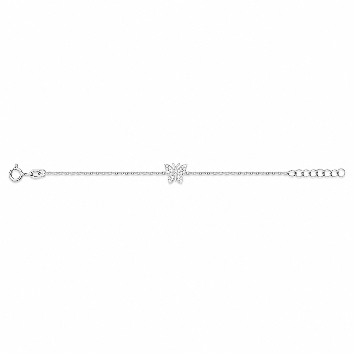 Brățară pentru Fetițe din Argint 925 „Fluturașul Amalia” – 13,5 + 3 cm BD453