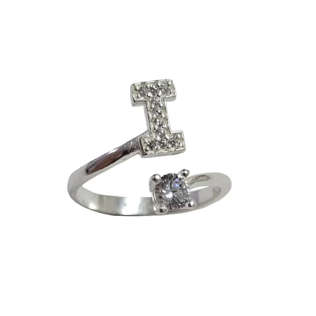 Inel reglabil cu initiala i din argint 925