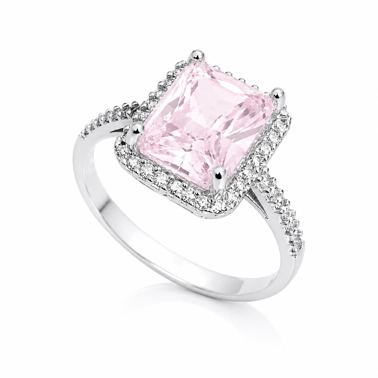 Inel din Argint 925 „Rozalia Imperială” – Piatră Roz 10x8 mm, Eleganță Regală și Strălucire Eternă. id557