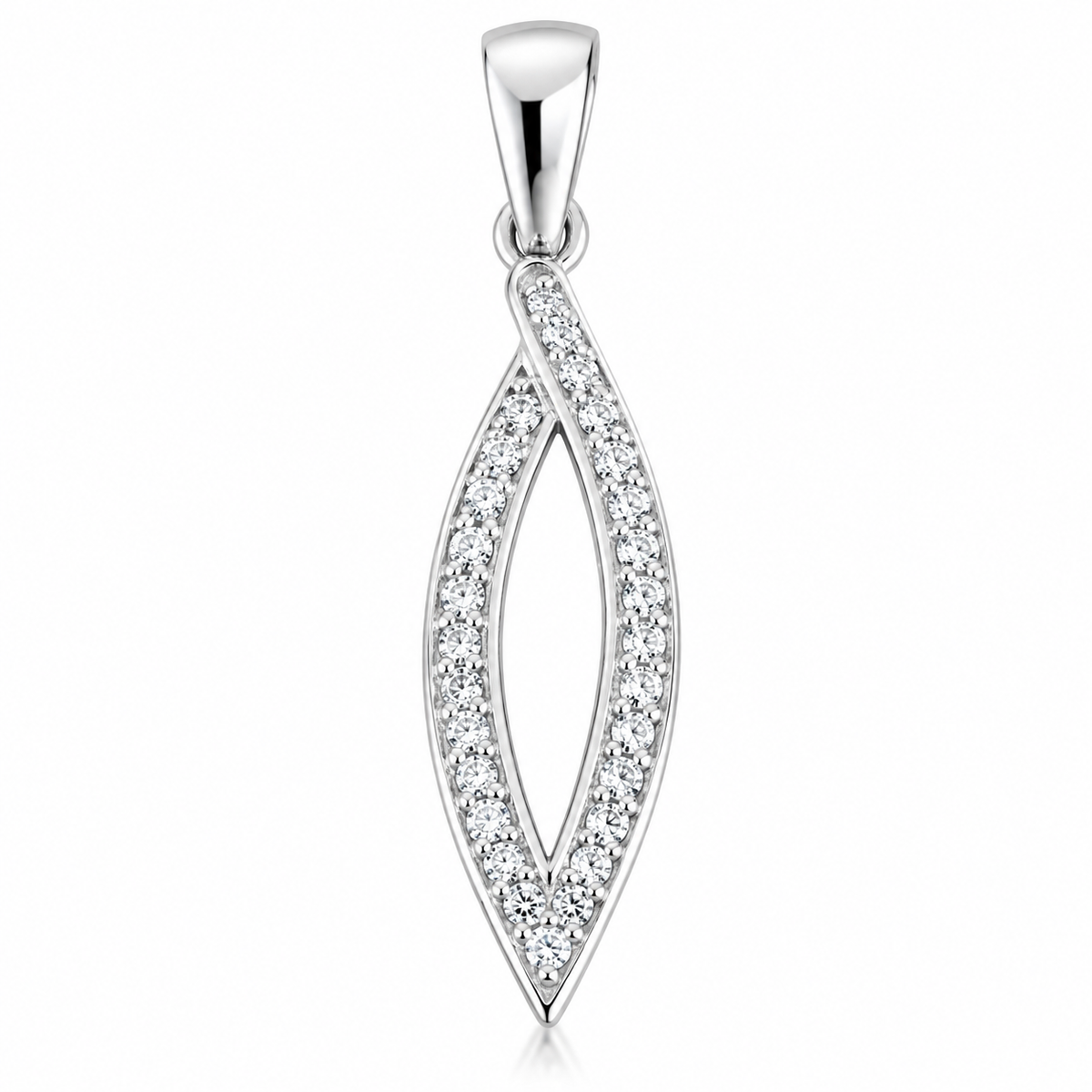 Pandantiv Elegance Infinity din Argint 925 Rodiat cu Zirconii – Simbol al Armoniei și Legăturilor Eterne, 25 × 8 mm. P90