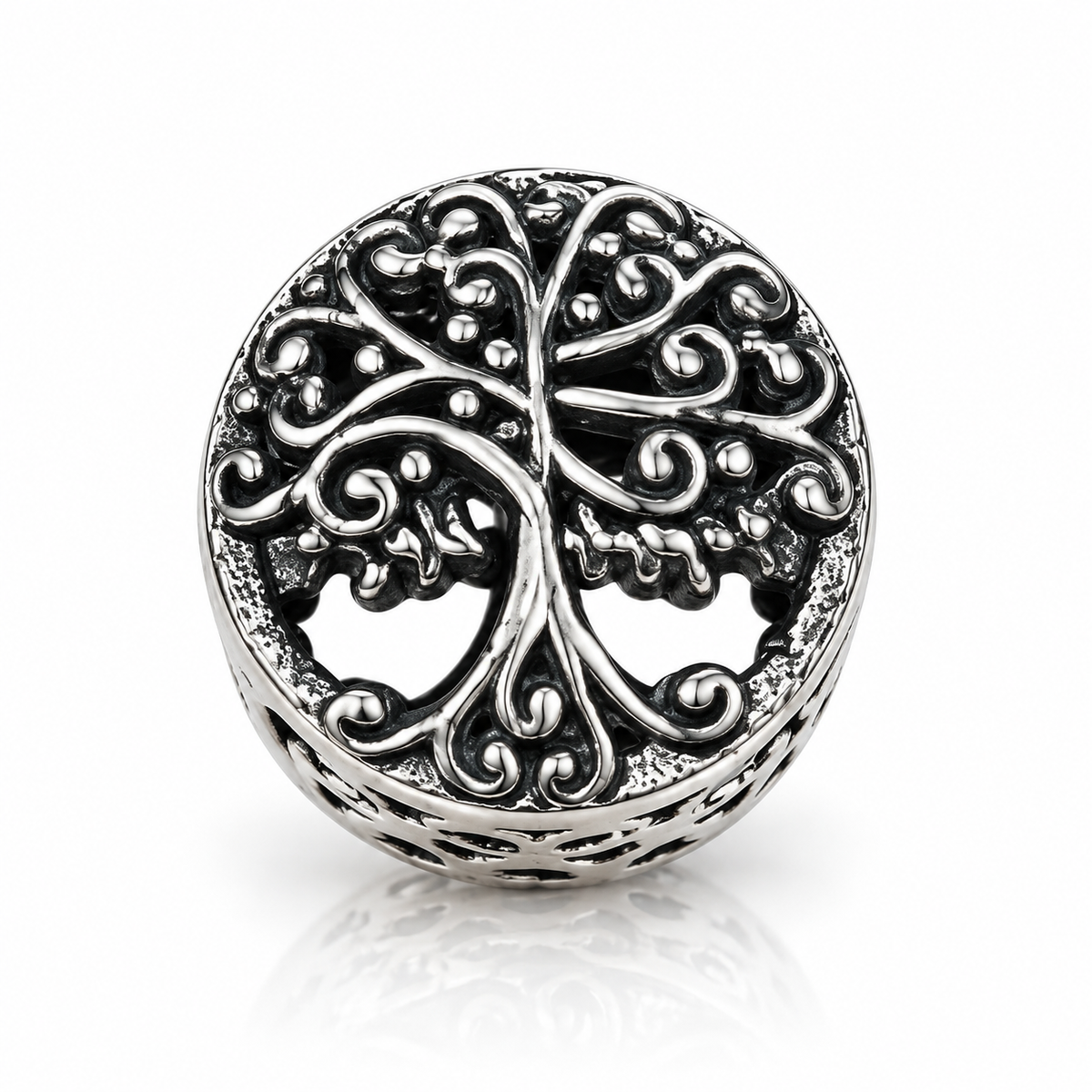 Charm Arborele Vieții din Argint 925 Oxidat – Rădăcini și Armonie, Compatibil Pandora, 12 mm. T247