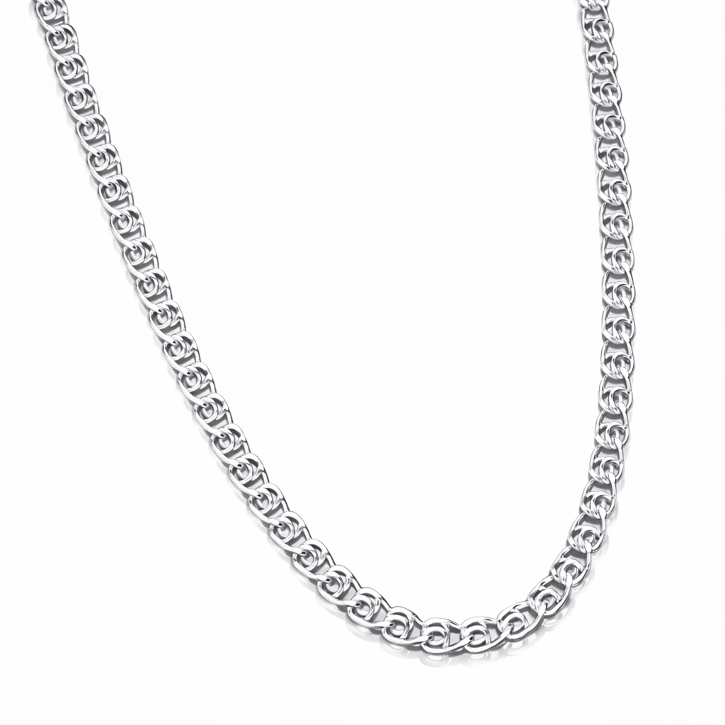 Lănțișor Argint 925 Rodiat 2 mm, Lungime 45 cm, Model Verigă Elegantă – Închidere Carabină, Fin și Modern. LD85