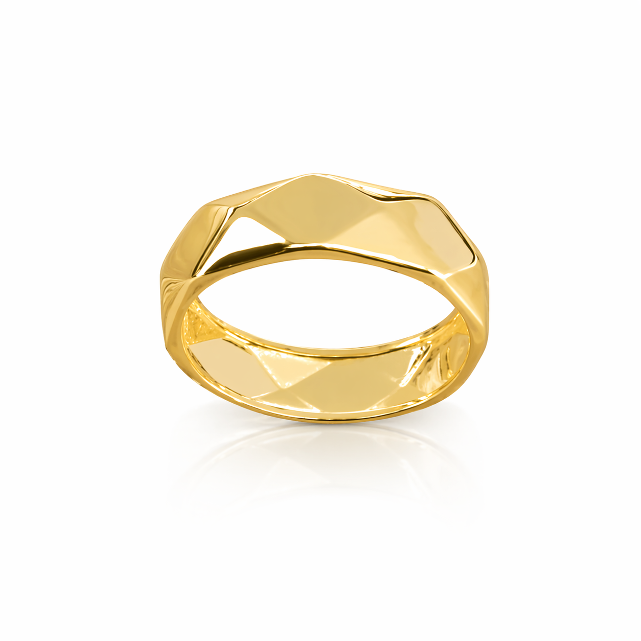 Inel din Argint 925 Placat cu Aur 14K, Design Geometric - ID511