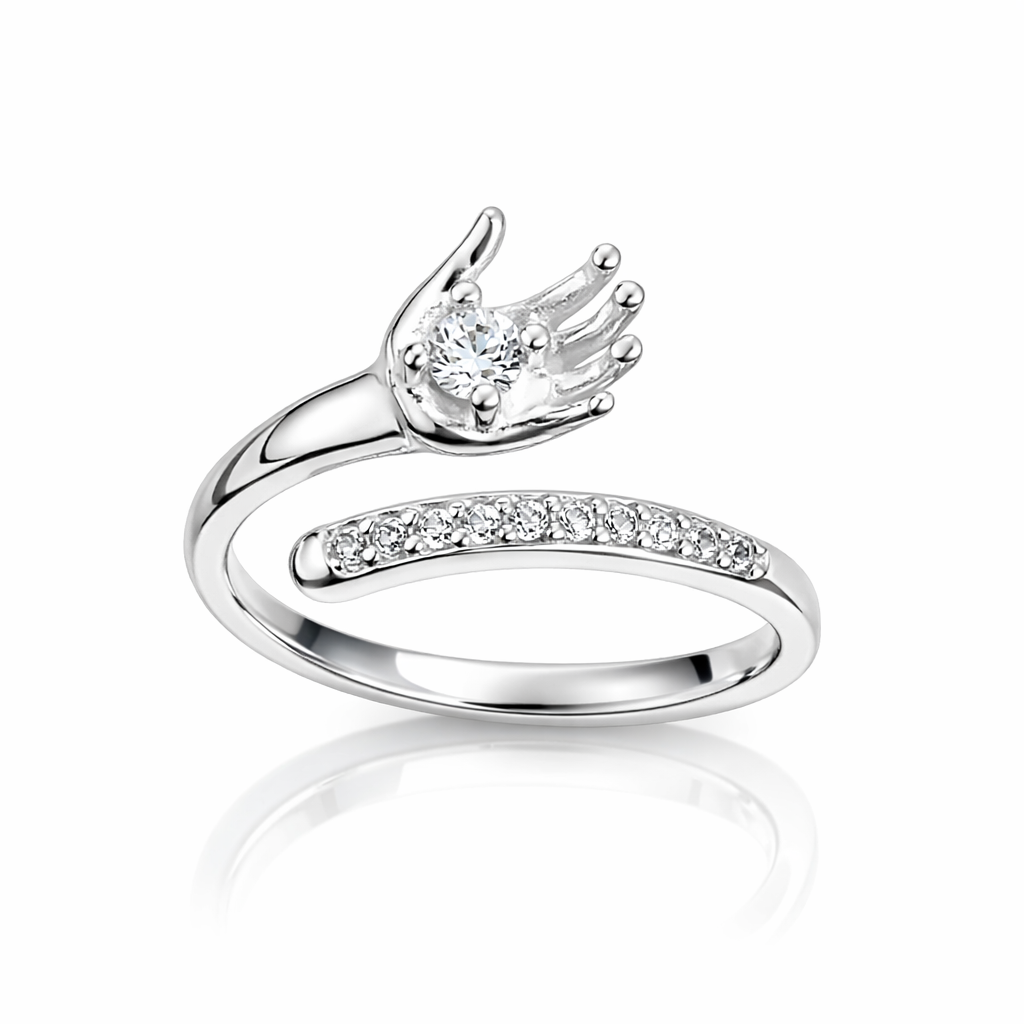 Inel Reglabil „Coroana Eternității” din Argint 925 cu Zirconii – Design Elegant, Mărime Ajustabilă. ID248