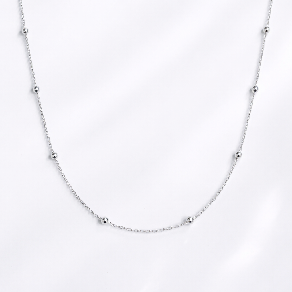 Lanț Argint 925 „Celestia Glow” cu Biluțe 2.5 mm – Colier Fin 45 cm. LD84-45