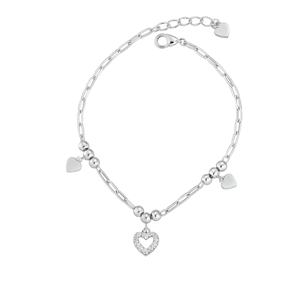 Brățară din Argint 925 cu Inimioare, Elegantă și rafinată