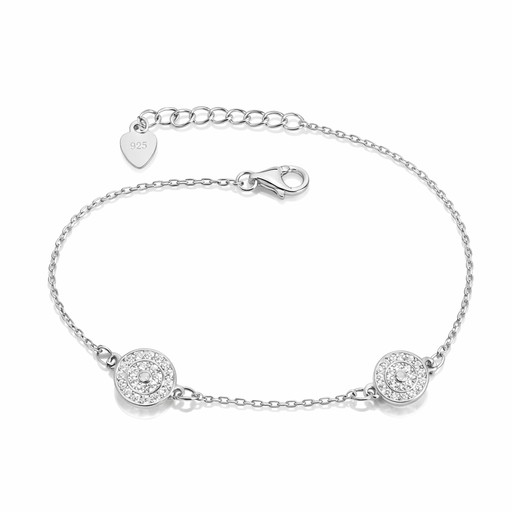 Brățară Argint 925 „Duo Lumina Circulis” – Eleganță Fină cu Bănuți Strălucitori. BD400