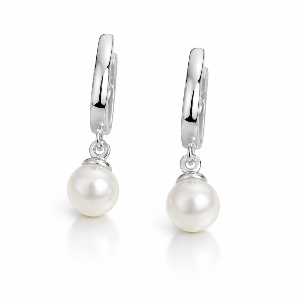 Cercei din Argint 925 „Perla Luminii” – Eleganță Clasică cu Perlă Albă. CD547