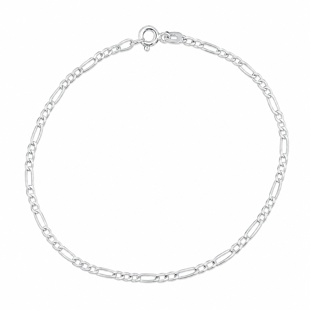 Brățară Figaro din Argint 925 pentru Femei și Bărbați – Model Elegant Minimalist 2MM, 19.5 CM. BB51