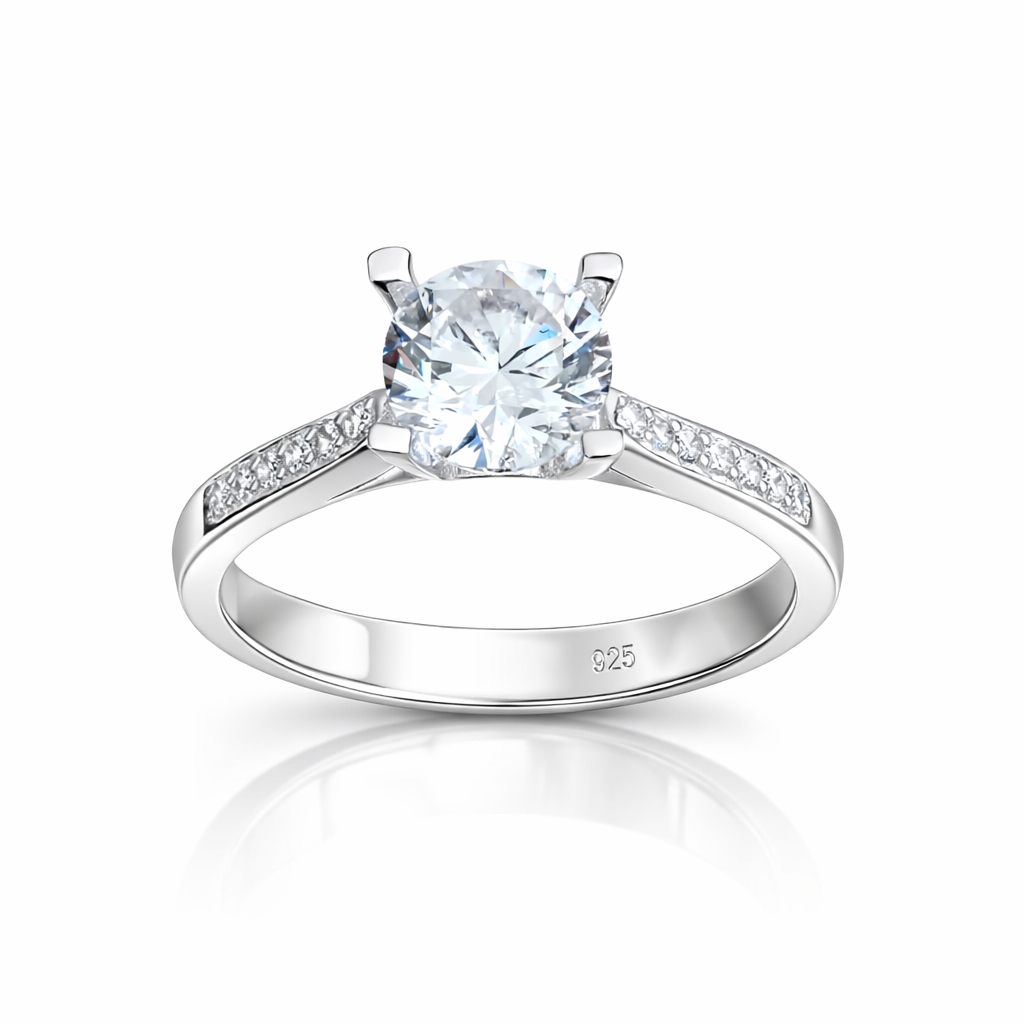 Inel de Logodnă Argint 925 cu Piatra Strălucitoare 6 mm – Design Elegant și Delicat | InfinityBijoux. ID222