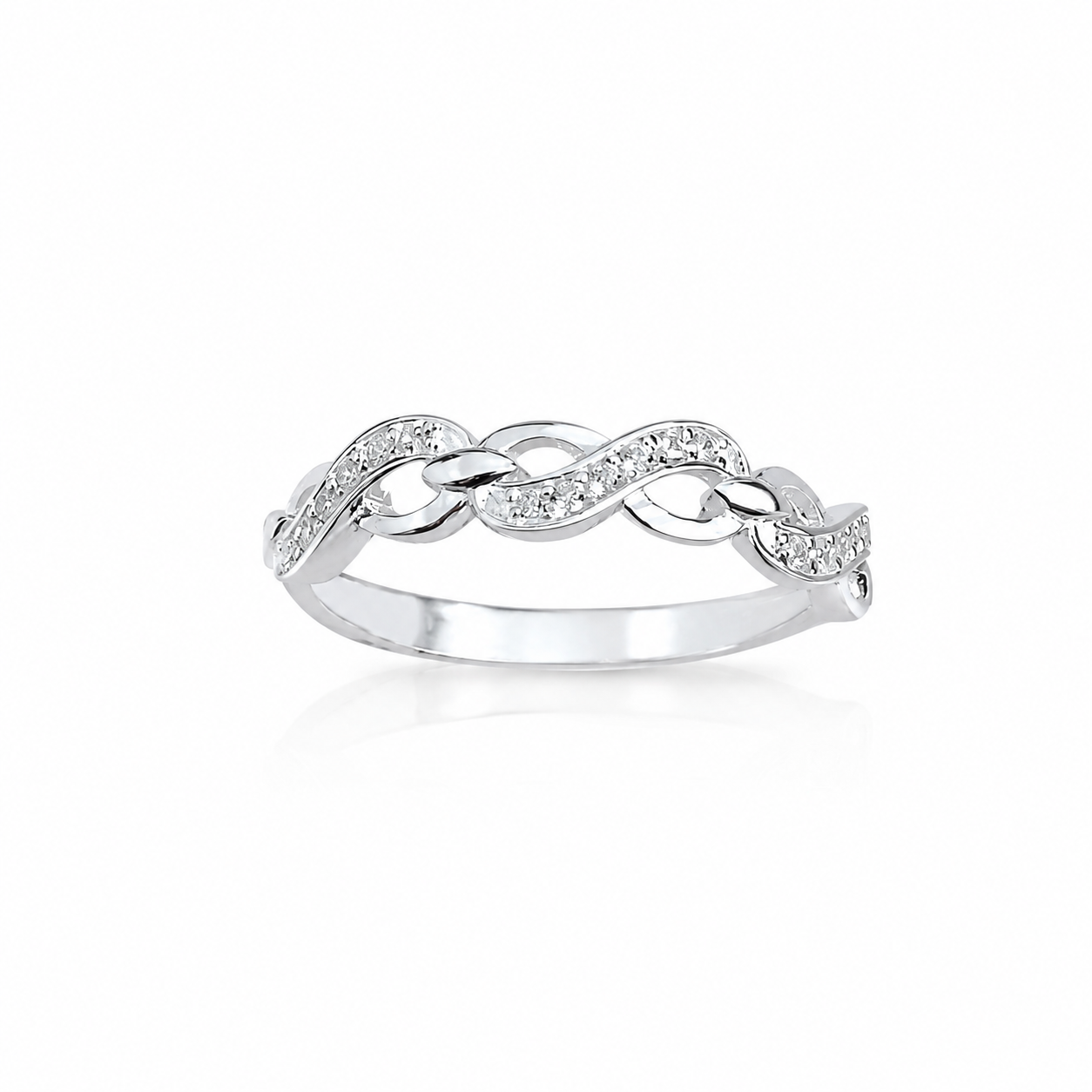 Inel din Argint 925 Model Infinit cu Zirconii – Simbol al Iubirii Eterne, Elegant și Delicat pentru Femei. ID519