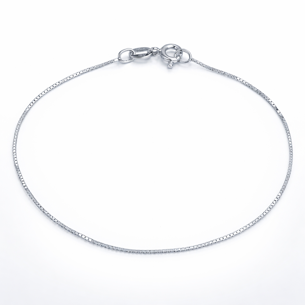 Brățară fină din Argint 925 tip lanț box, 17.5 cm – delicată, elegantă, cadou premium. BD229