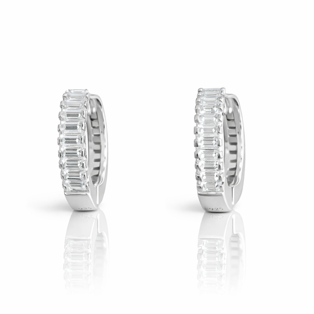 Cercei Tenis din Argint 925 cu Zirconii – Diametru 13 mm, Design Elegant. CD539