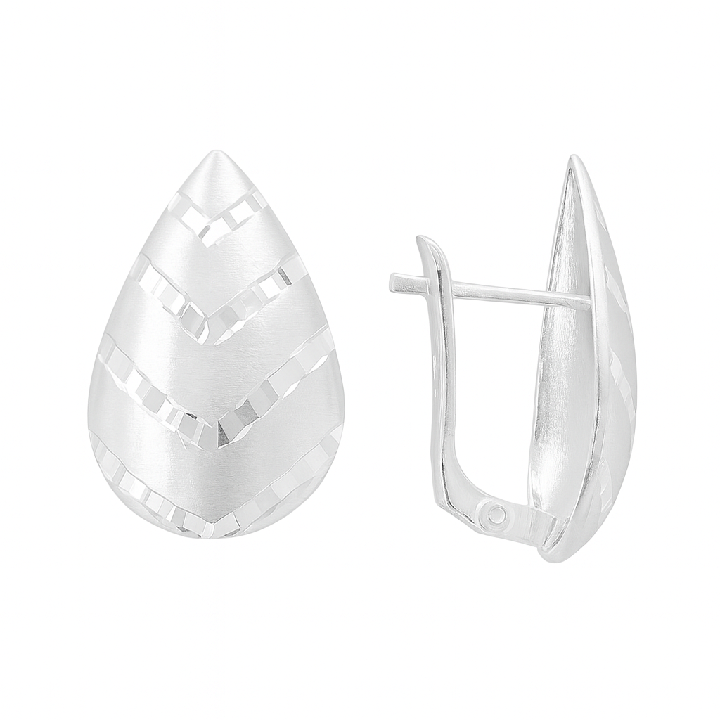 Cercei din Argint 925 Picătură Elegantă cu Model Geometric