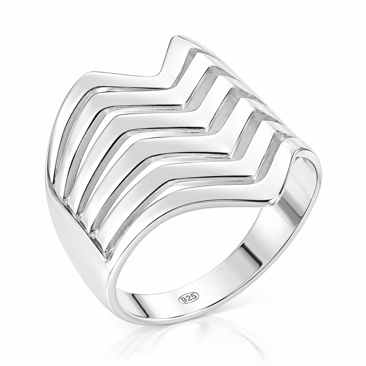 Inel Damă din Argint 925 – Silver V Chevron, Design Geometric Modern, Eleganță și Rafinament, 3,45 gr. ID600