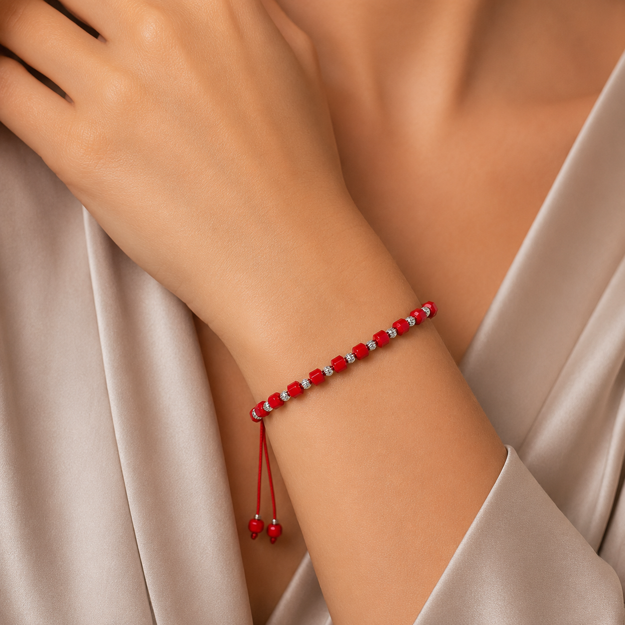 Brățară Handmade din Argint 925 cu 21 Biluțe – Reglabilă, Unisex, Design Elegant și Protecție Energetică. BS1