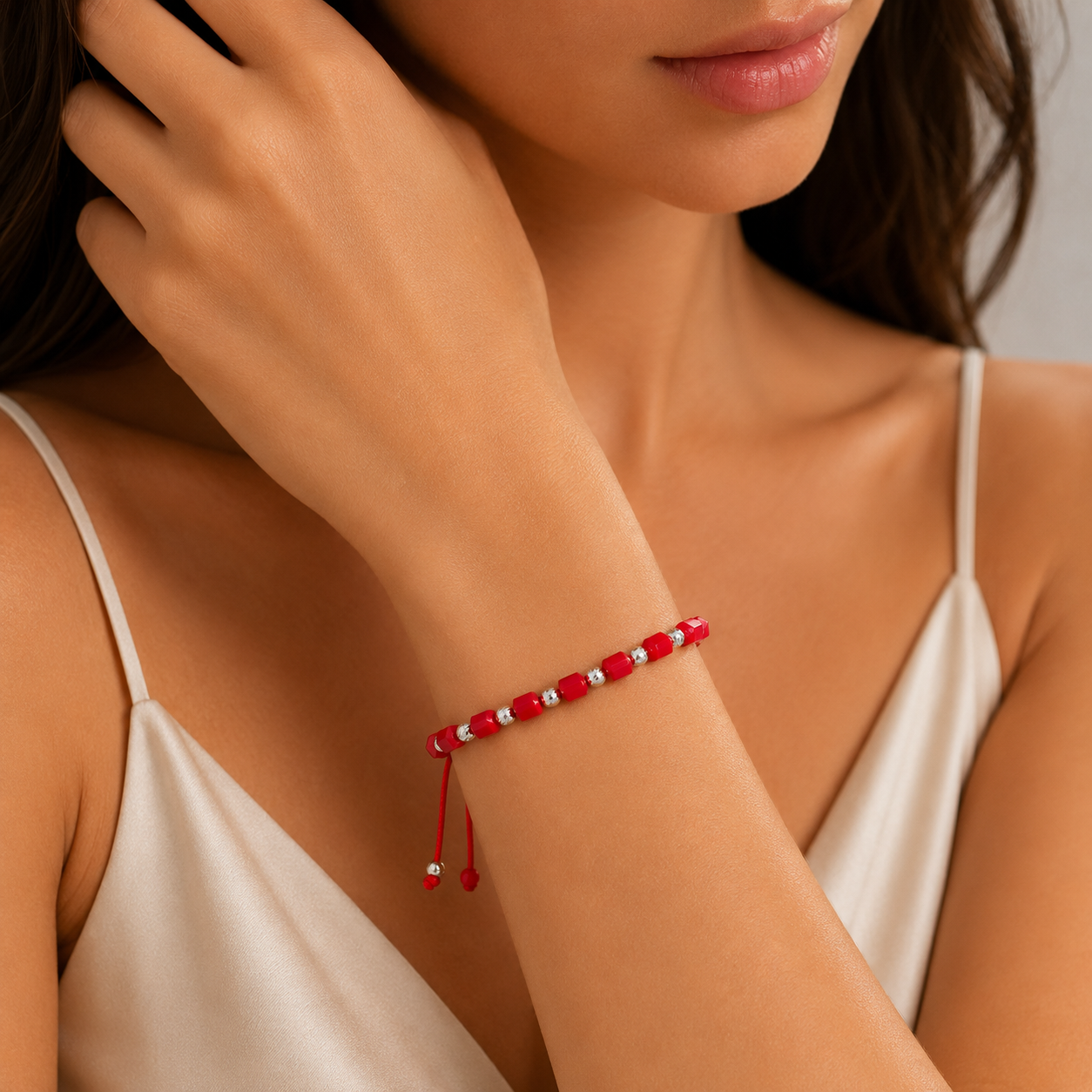 Brățară Handmade din Argint 925 cu 21 Biluțe – Reglabilă, Unisex, Design Elegant și Protecție Energetică. BS1