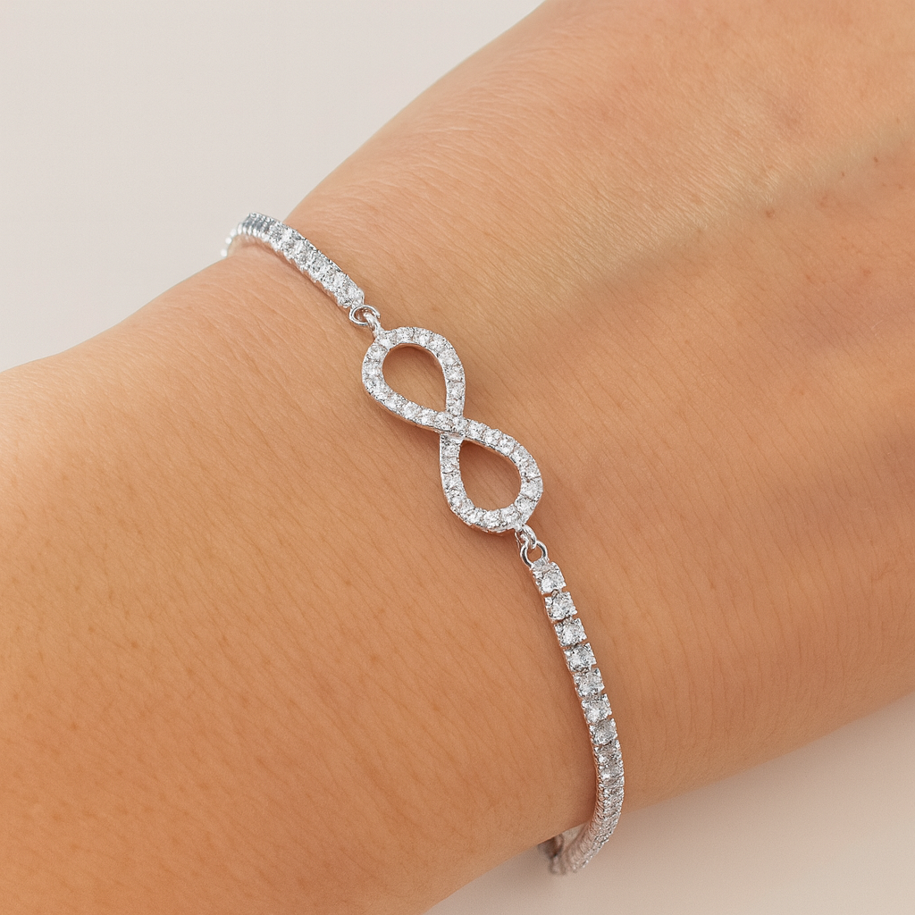 Brățară Tenis din Argint 925 Rodiat cu Simbol Infinit