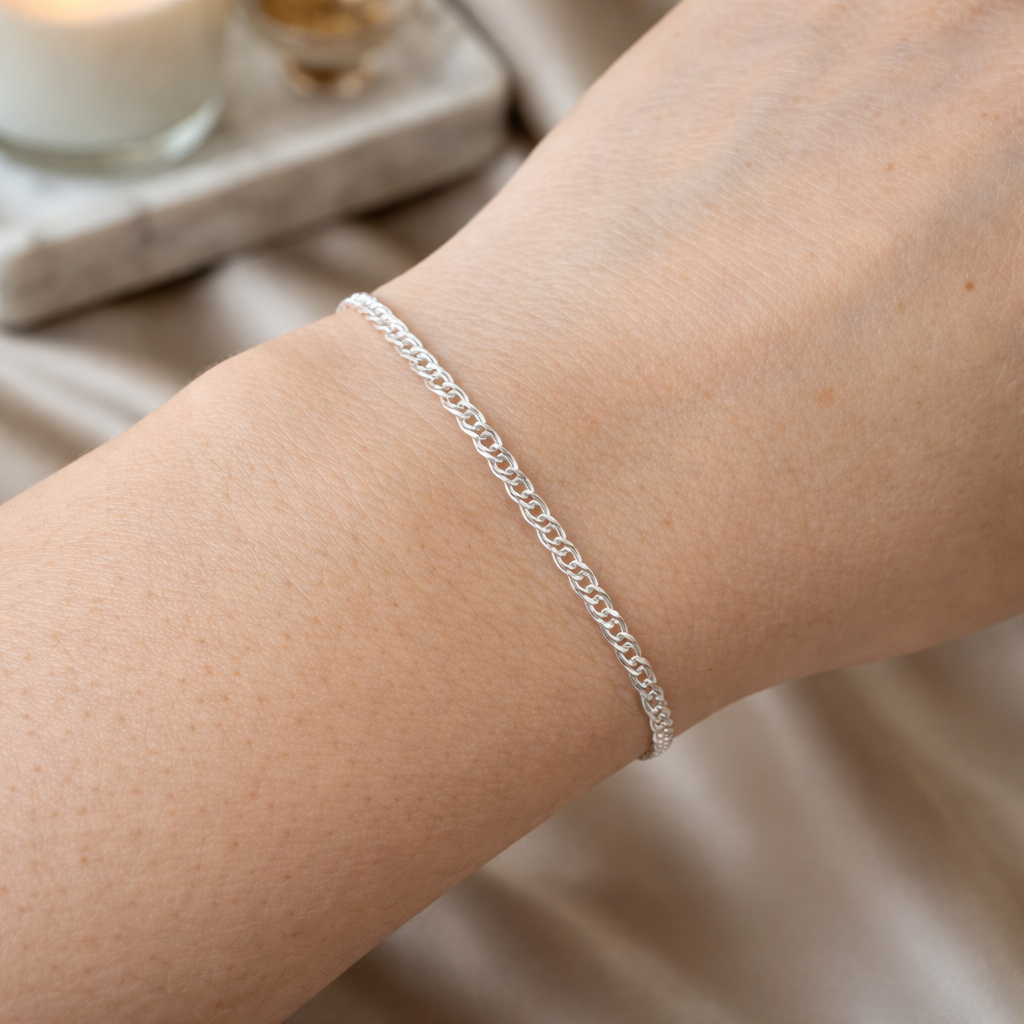 Brățară Unisex Argint 925 „Pure Chain” 17.5 cm – Lățime 2.5 mm, Lanț Fin Clasic. BD378