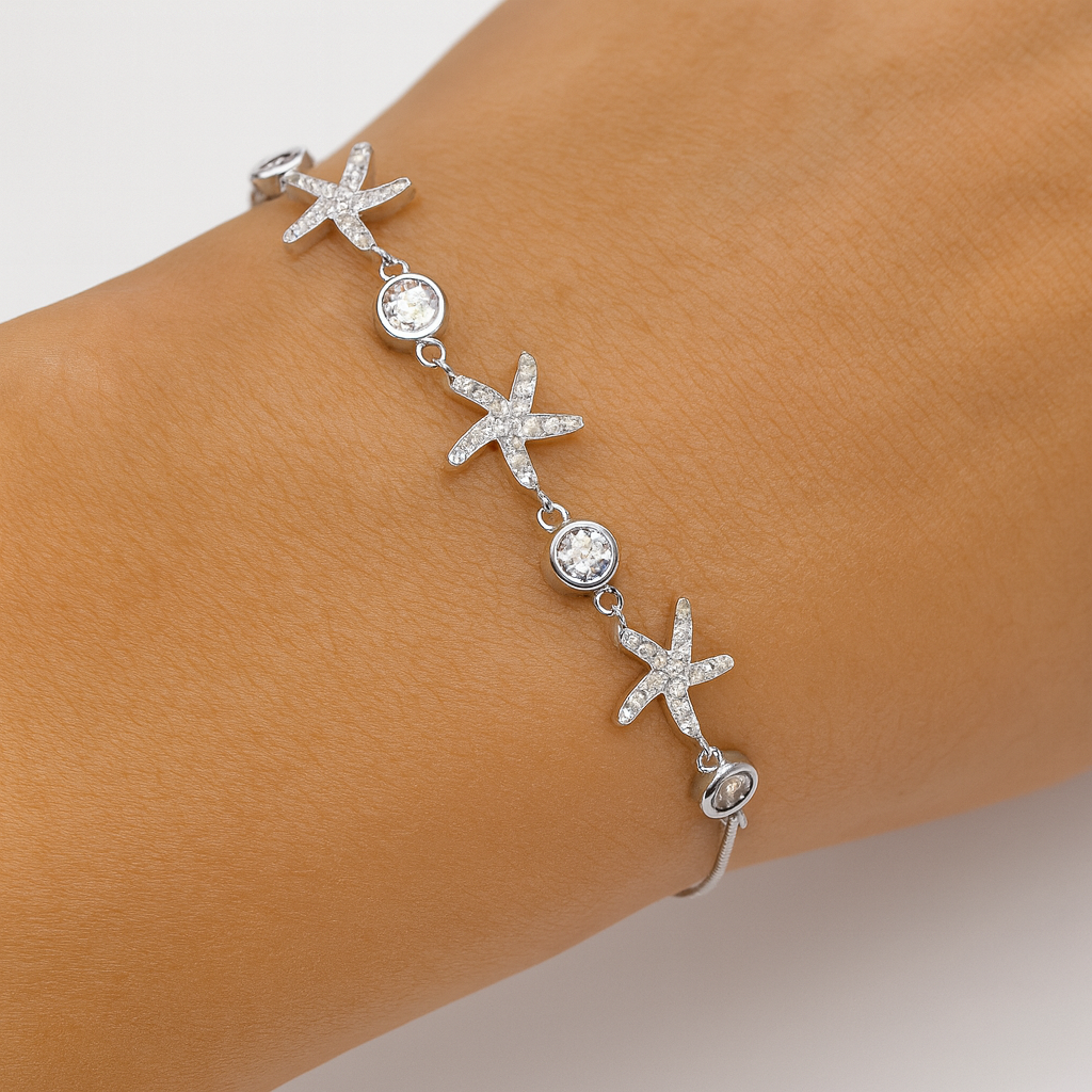 Brățară Stea de Mare din Argint 925 cu Zirconii, Elegantă și Delicată