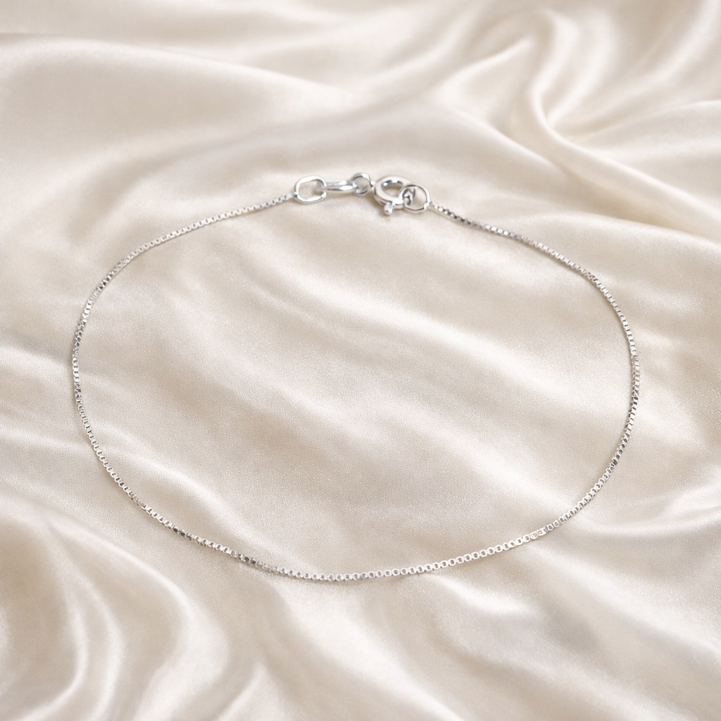 Brățară fină din Argint 925 tip lanț box, 17.5 cm – delicată, elegantă, cadou premium. BD229