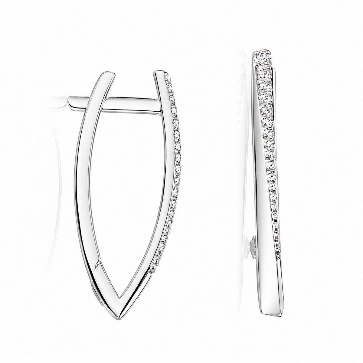 Cercei din Argint 925 „Lumina Doamnei” – Eleganță Fină cu Zirconii Strălucitoare, 2.8 cm. CD610