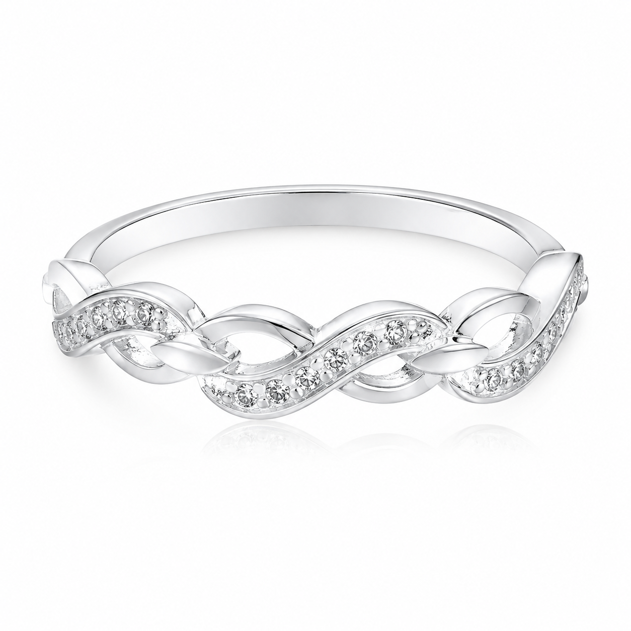 Inel din Argint 925 Model Infinit cu Zirconii – Simbol al Iubirii Eterne, Elegant și Delicat pentru Femei. ID519