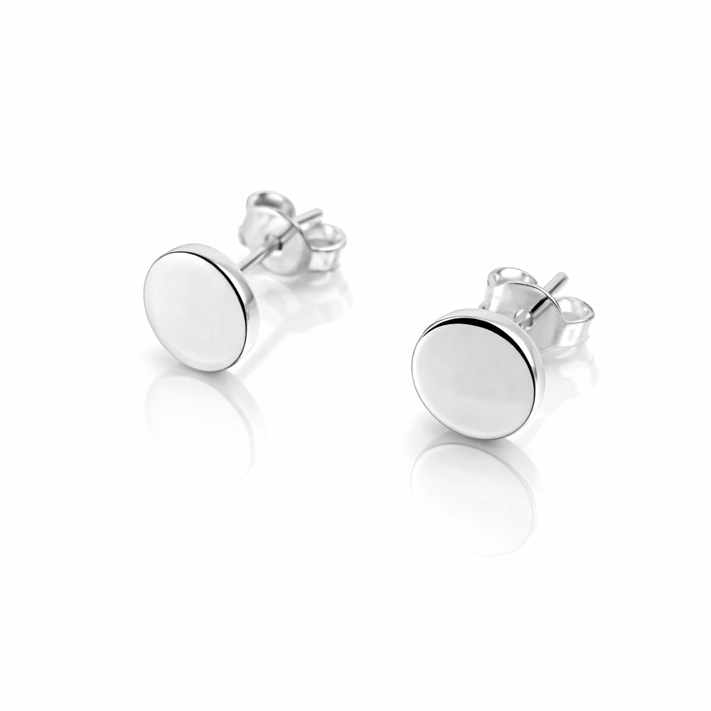 Cercei Bănuț 7 mm din Argint 925 – Prindere Șurub, Design Minimalist Elegant, Cadou Premium. CD247