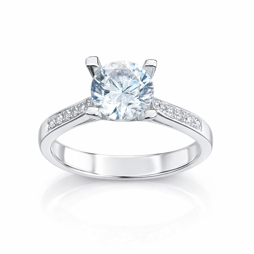 Inel de Logodnă Argint 925 cu Piatra Strălucitoare 6 mm – Design Elegant și Delicat | InfinityBijoux. ID222