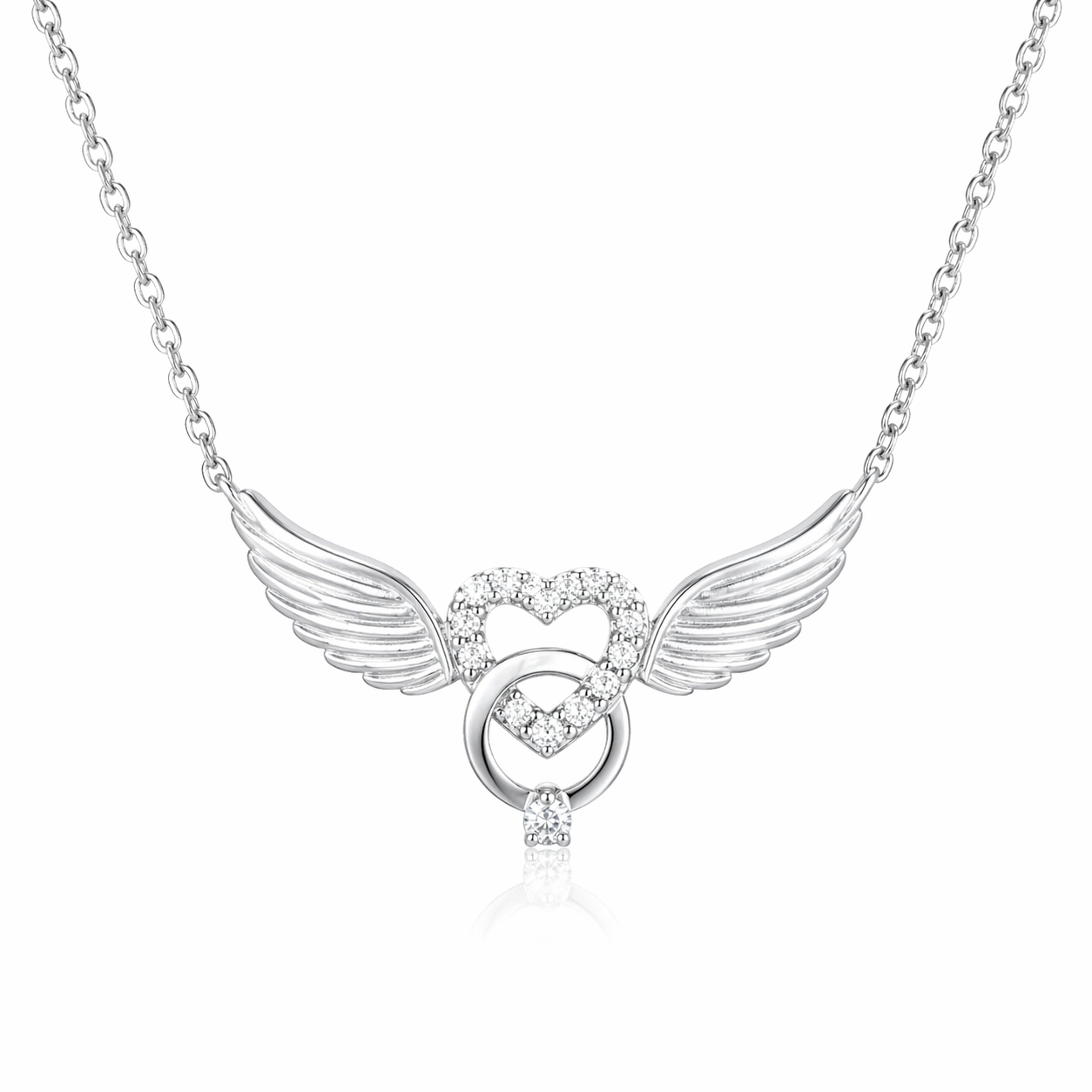 Cadou elegant colier argint aripi de inger cutie premium