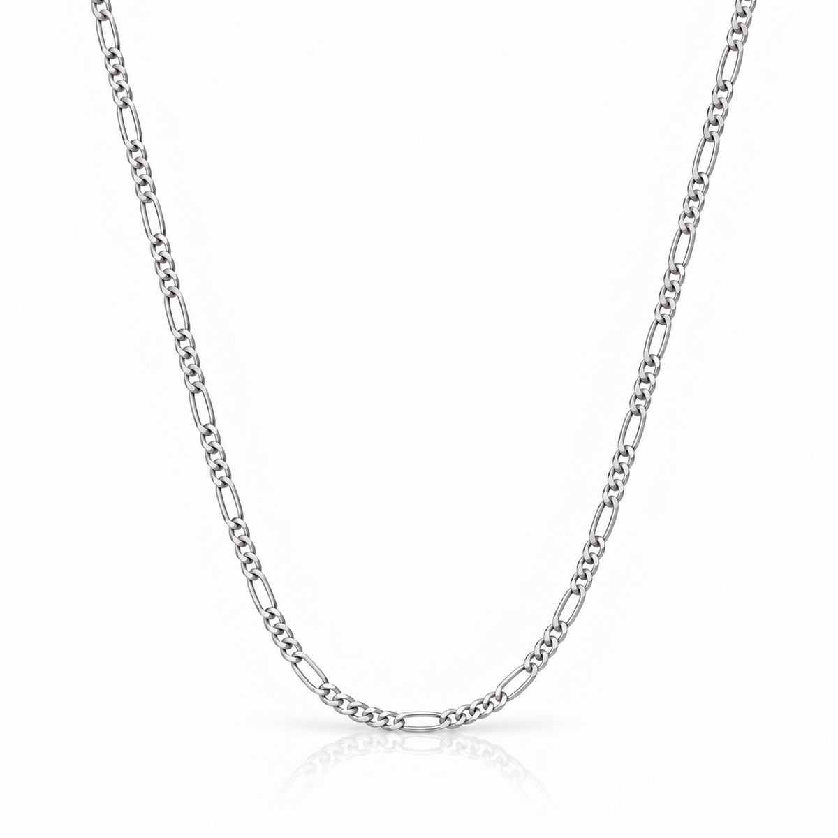 Lanț Figaro din argint 925 rodiat – Ritm și eleganță, 60 cm. LB54-60