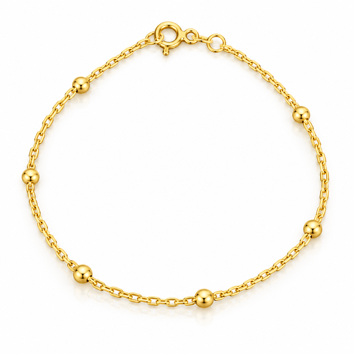 Brățară „Șase Raze de Lumină” din argint 925 placat cu aur, cu biluțe, reglabilă, 19 cm. BD470-19