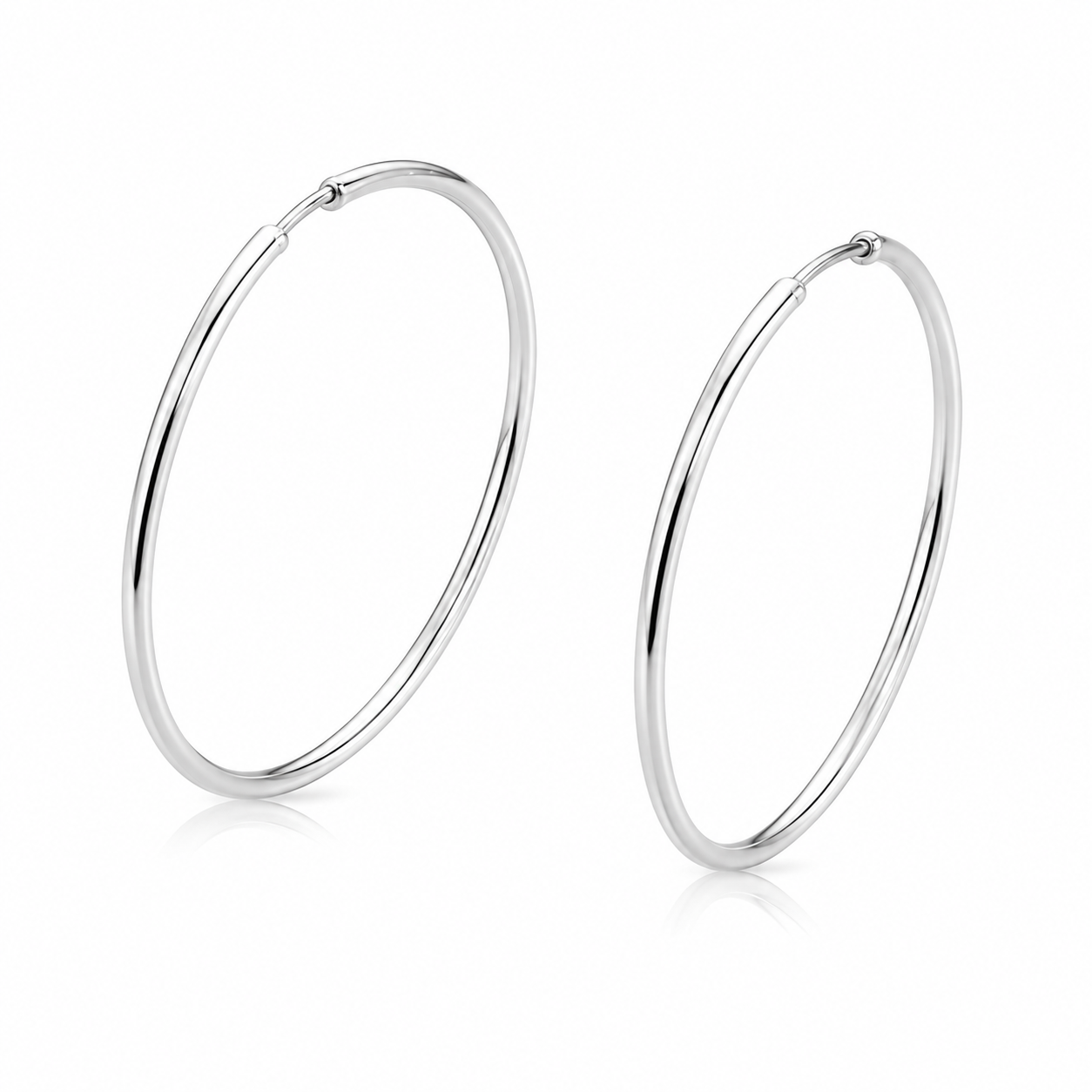 Cercei Creole „Armonia Cercului” din Argint 925 – Diametru 3.3 cm, Design Clasic Minimalist, Ușori și Eleganți. CD614