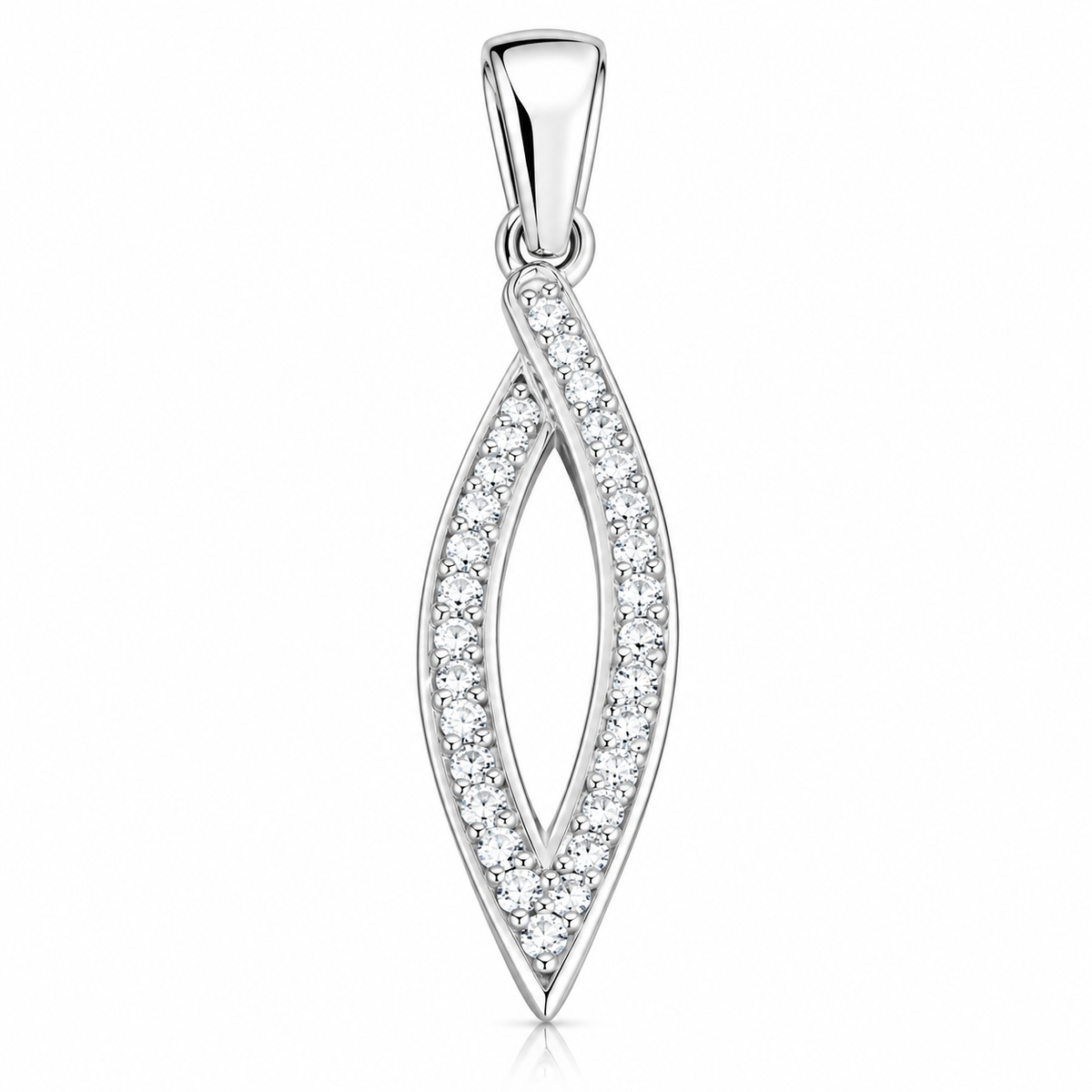 Pandantiv Elegance Infinity din Argint 925 Rodiat cu Zirconii – Simbol al Armoniei și Legăturilor Eterne, 25 × 8 mm. P90
