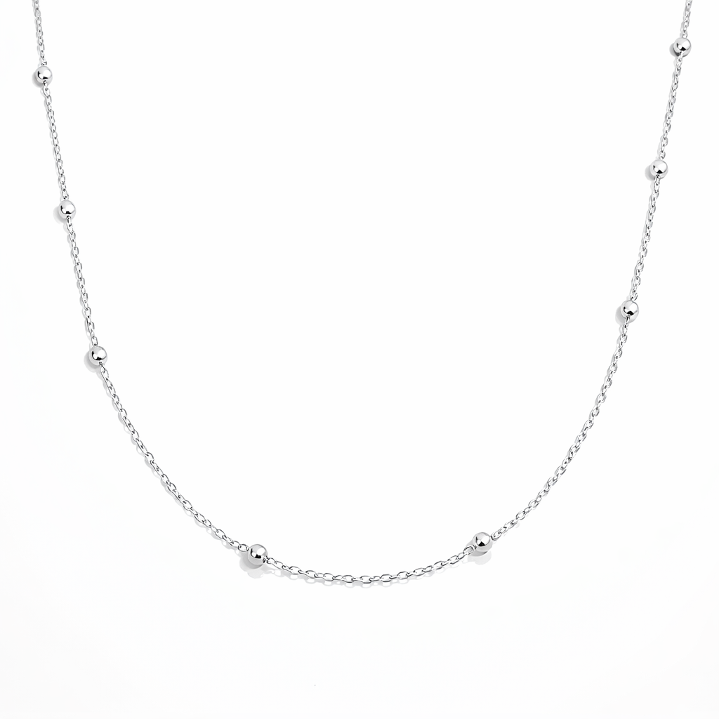 Lanț Argint 925 „Celestia Glow” cu Biluțe 2.5 mm – Colier Fin 45 cm. LD84-45