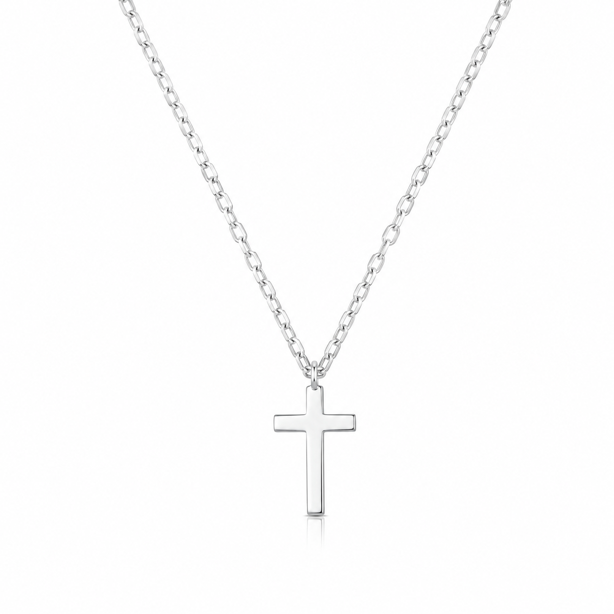 Colier Cruce din Argint 925 Minimalist – Pandantiv 6x10 mm, Lant Ajustabil 40+5 cm, Elegant si Delicat. C231