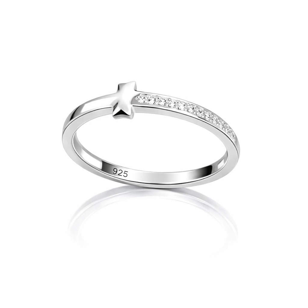 Inel din Argint 925 „Spark Cross Elegance” cu Zirconii Strălucitoare – Design Minimalist și Elegant. ID255