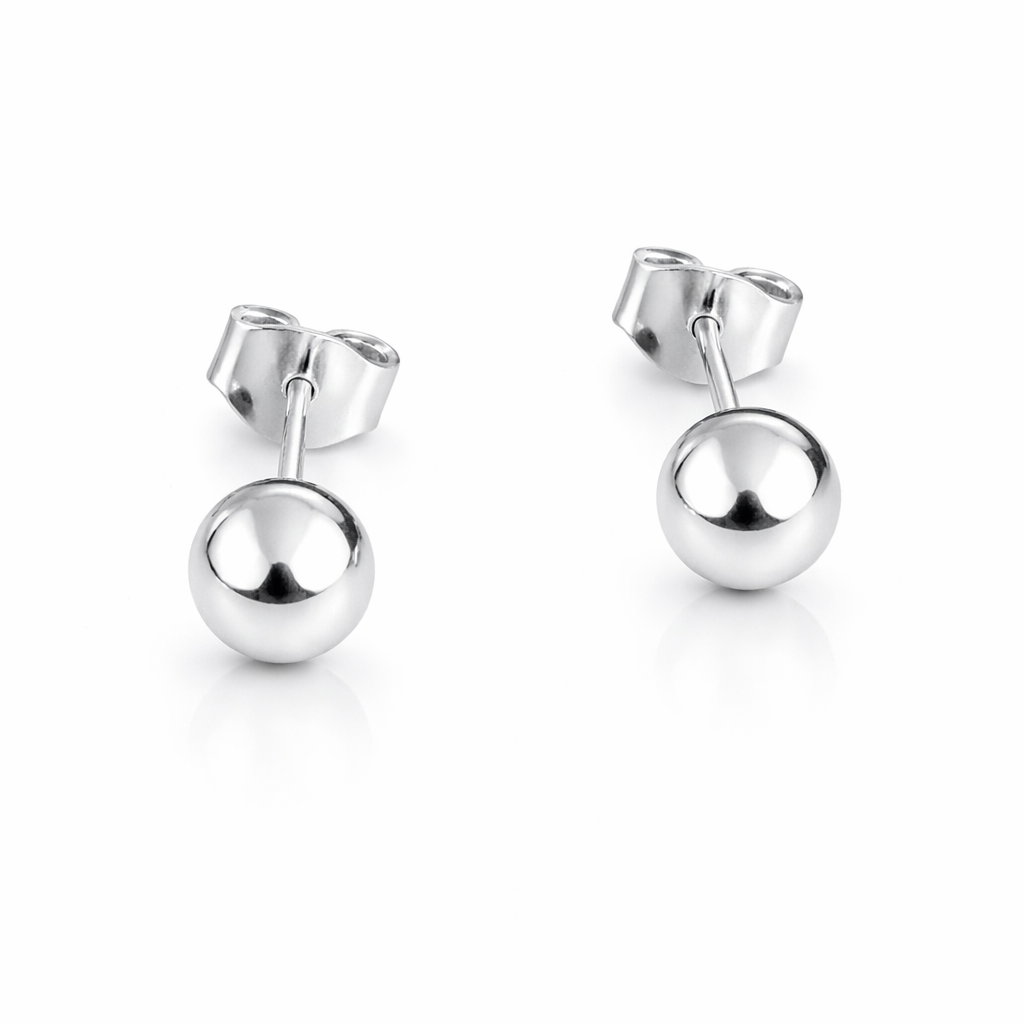 Cercei Biluță din Argint 925, 7 mm, Lucioși, Închidere Tip Șurub – Eleganță Minimalistă Premium. CD306