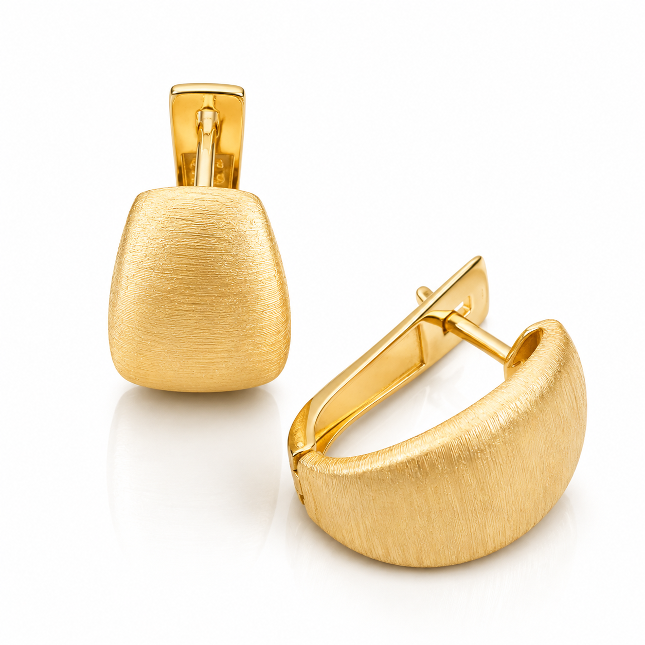 Cercei din Argint 925 Placat cu Aur „Aurul Domniței” – Cercei Eleganți Satinati Premium CD359 G