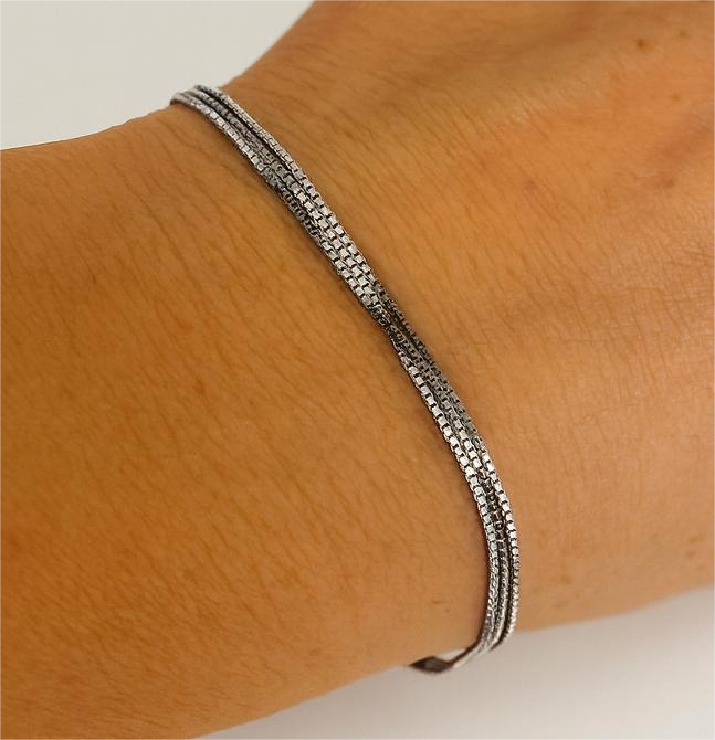 Brățară din Argint 925 Rodiat, 3 Fire Fine