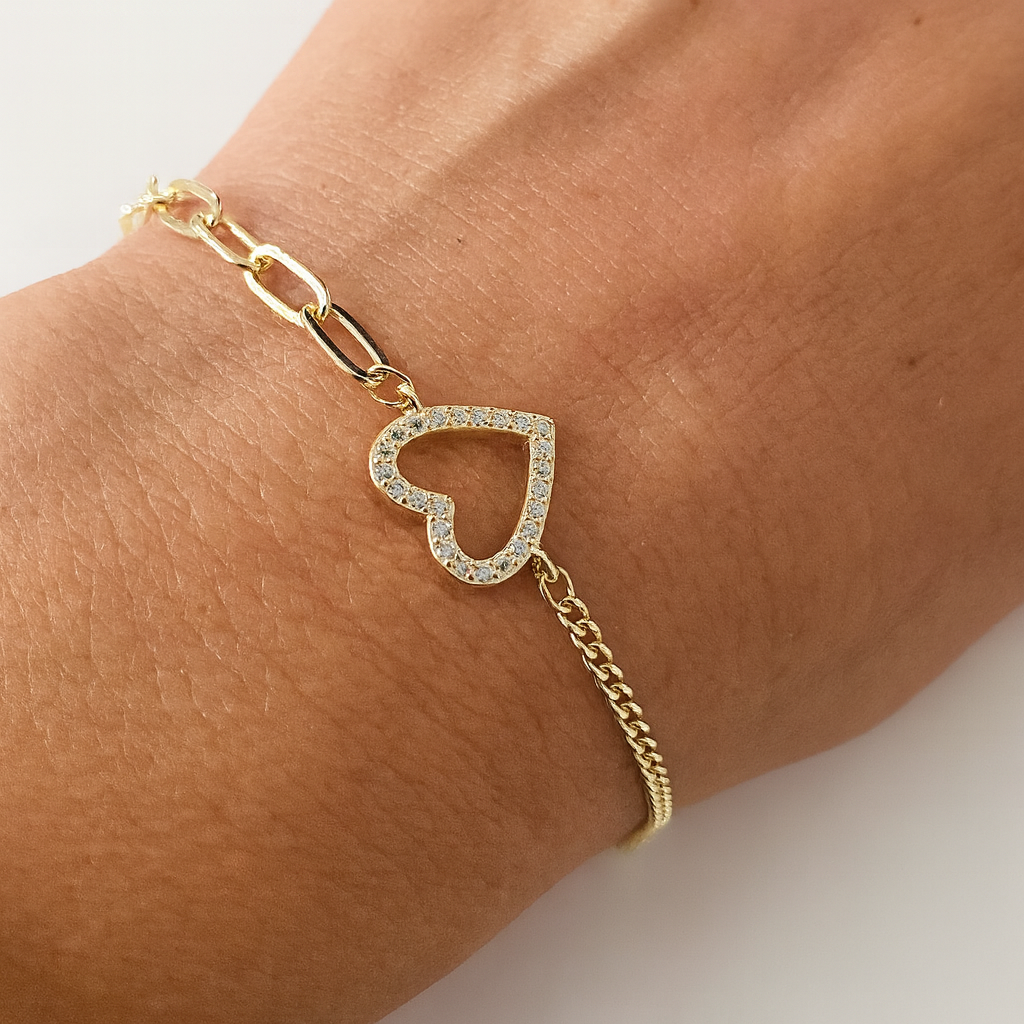 Brățară din Argint 925 Aurélienne Heart placat cu aur de 14K