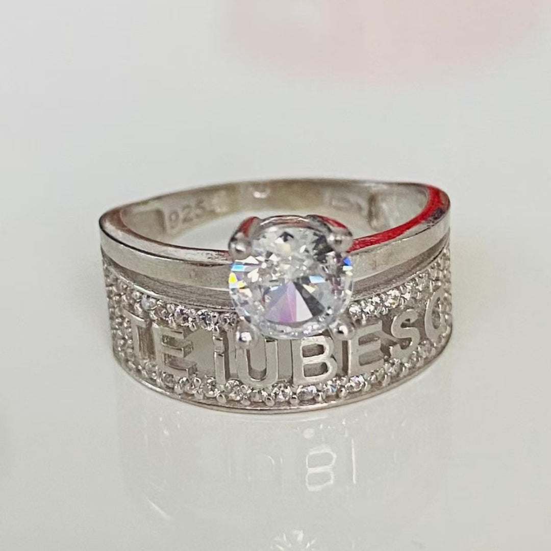 Inel logodna din argint 925 Te Iubesc marimea 14