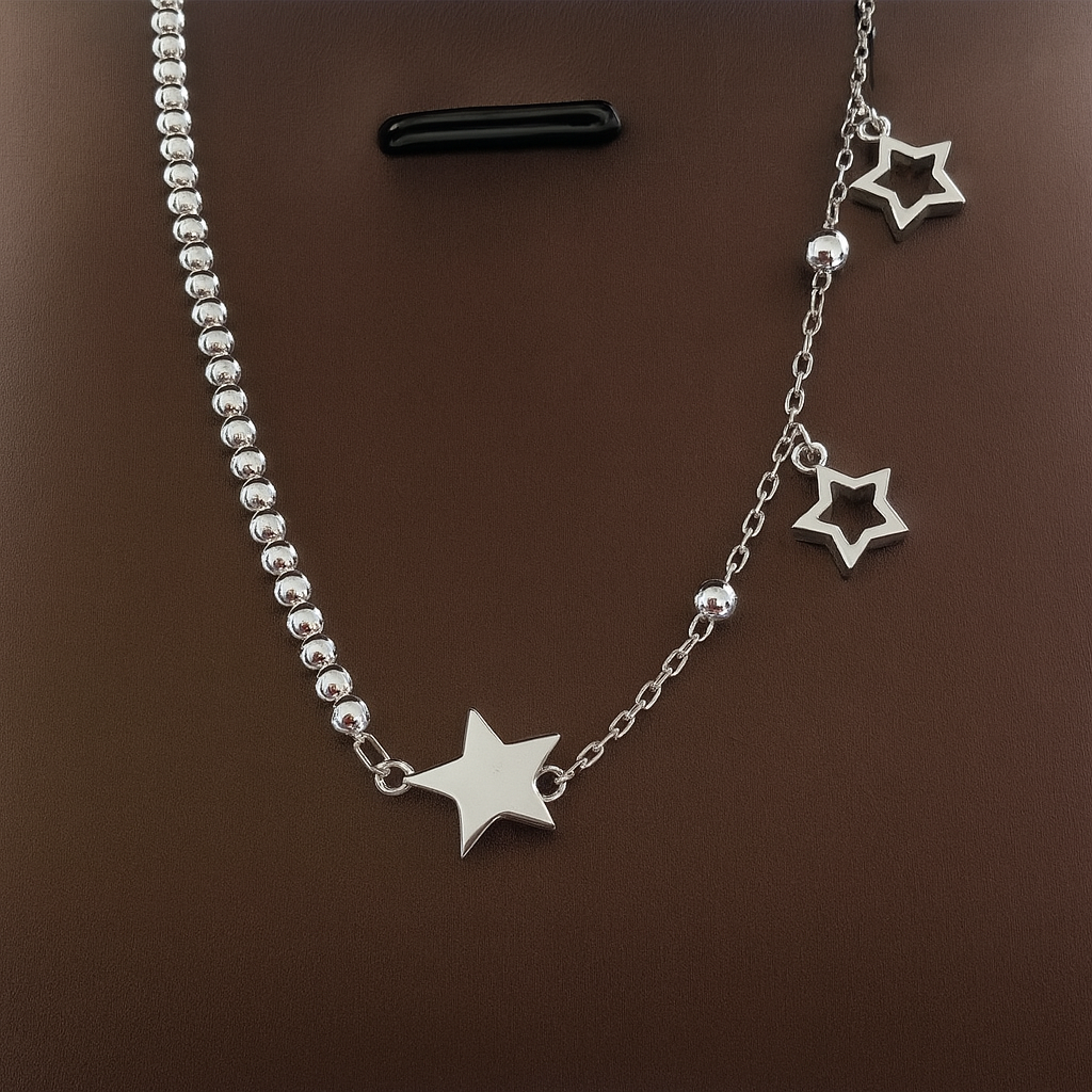 Brățară Stele din Argint 925 Rodiat, Model Elegant, Lungime Ajustabilă