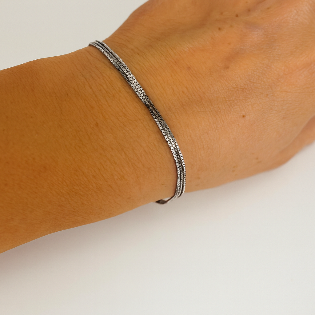 Brățară din Argint 925 Rodiat, 3 Fire Fine