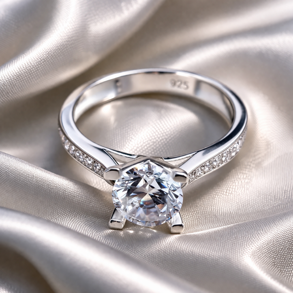 Inel de Logodnă Argint 925 cu Piatra Strălucitoare 6 mm – Design Elegant și Delicat | InfinityBijoux. ID222