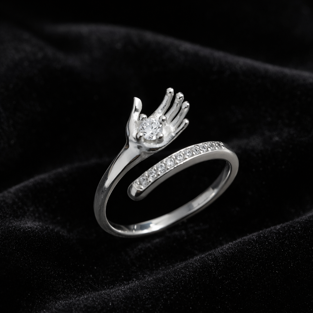 Inel Reglabil „Coroana Eternității” din Argint 925 cu Zirconii – Design Elegant, Mărime Ajustabilă. ID248