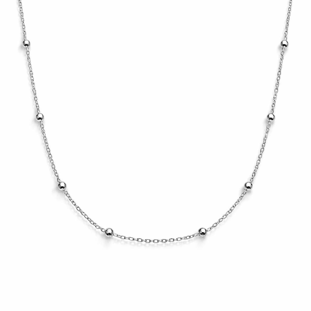 Lanț Argint 925 „Celestia Glow” cu Biluțe 2.5 mm – Colier Fin 45 cm. LD84-45